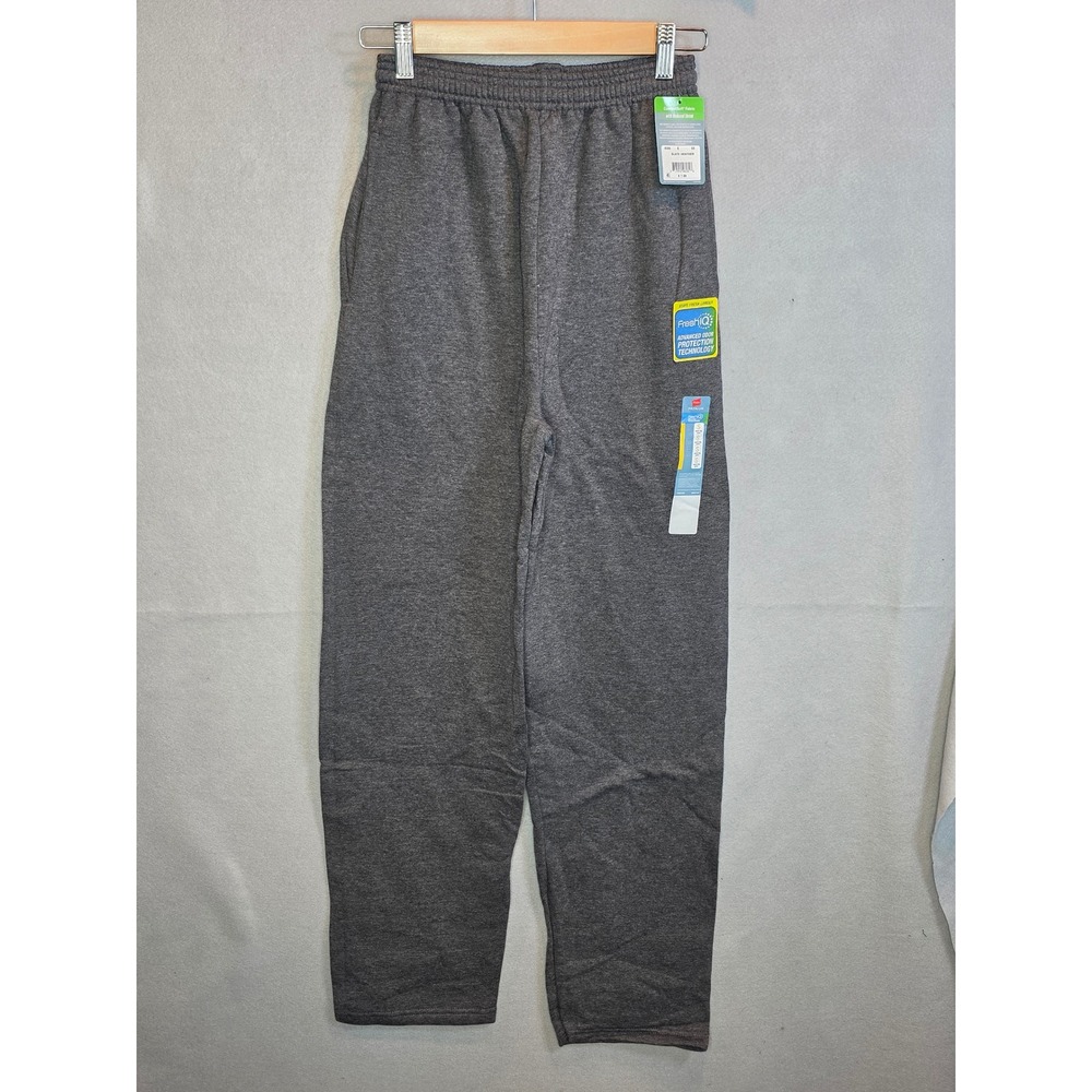 Hanes Premium FreshIQ Sweatpants Small Slate Heather Open Leg 8380 Gray NEW